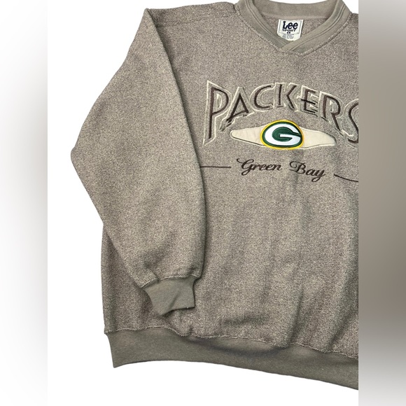Vintage Green Bay Packers Size L Sweatshirt Men’s Lee Sport Brown Embroidered - Picture 4 of 12